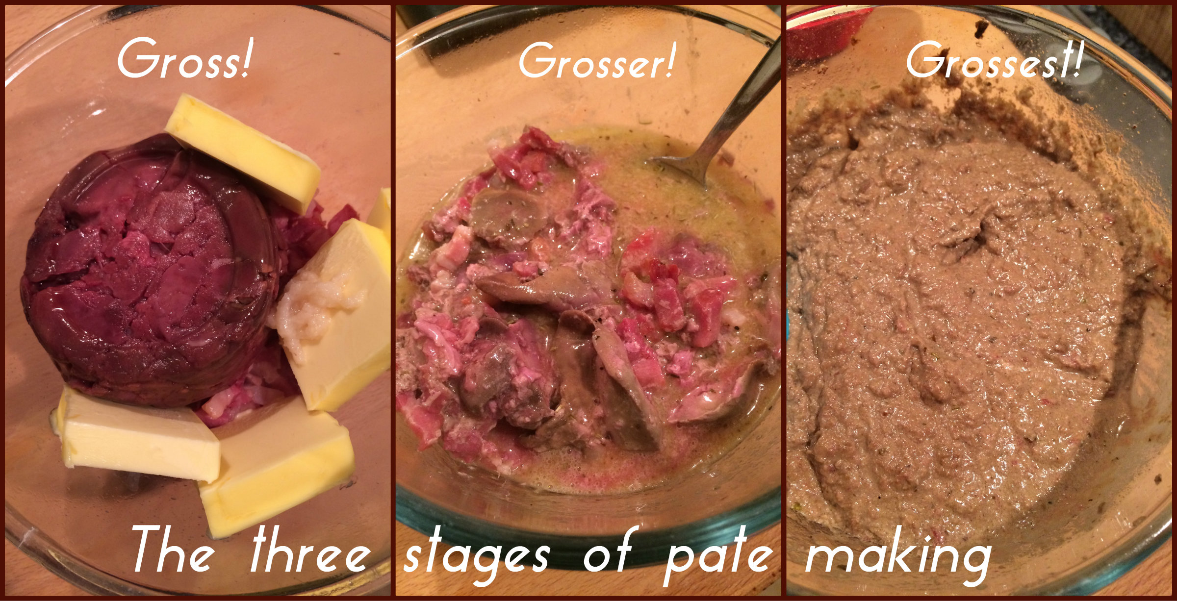 The three stages of pate making